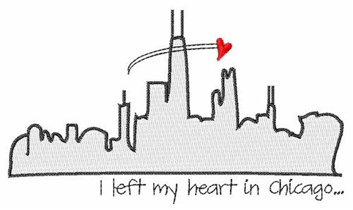 Heart In Chicago Machine Embroidery Design