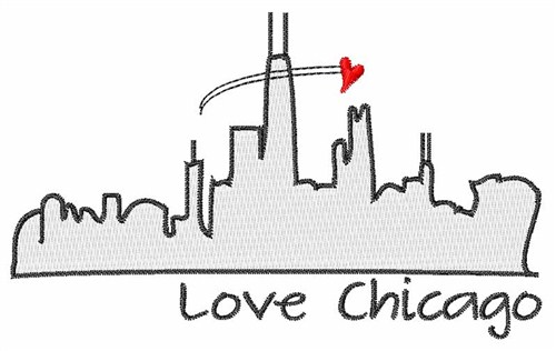 Love Chicago Machine Embroidery Design