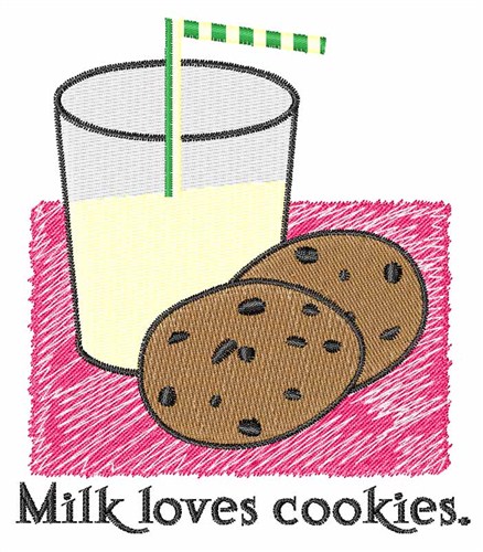 Milk Loves Cookies Machine Embroidery Design