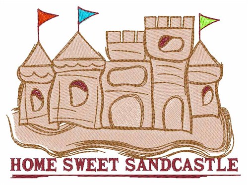 Home Sweet Sandcastle Machine Embroidery Design