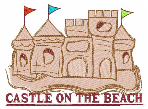 Castle On The Beach Machine Embroidery Design