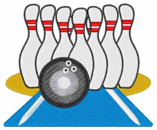 Picture of Bowling Ball & Pins Machine Embroidery Design