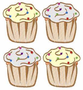 Picture of Cupcakes With Sprinkles Machine Embroidery Design
