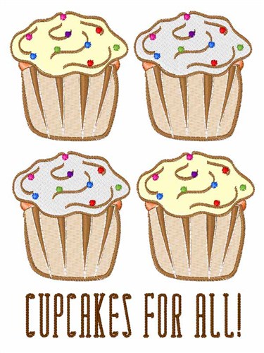 Cupcakes For All Machine Embroidery Design