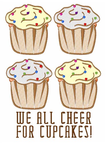 Cheer For Cupcakes Machine Embroidery Design