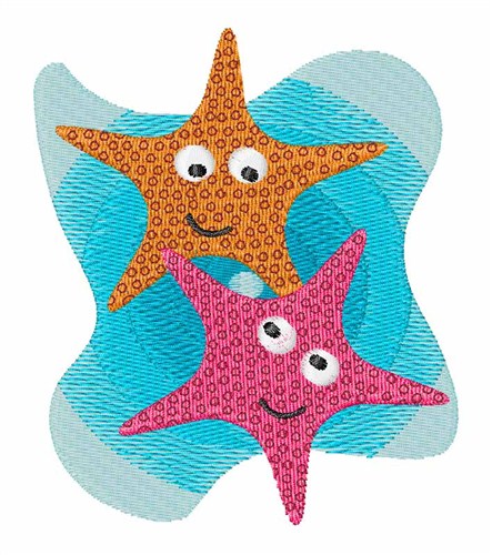 Happy Starfish Machine Embroidery Design