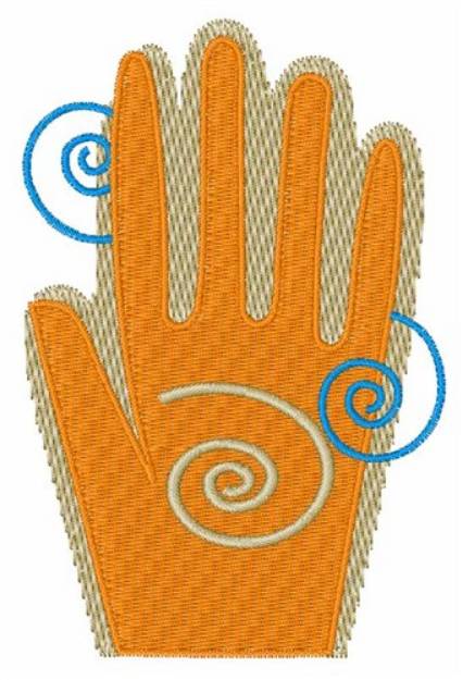 Picture of Hand and Swirls Machine Embroidery Design