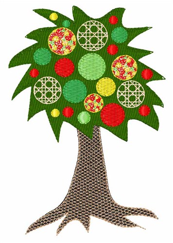 Patchwork Tree Machine Embroidery Design