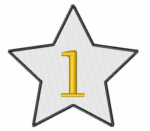 Star Number 1 Machine Embroidery Design