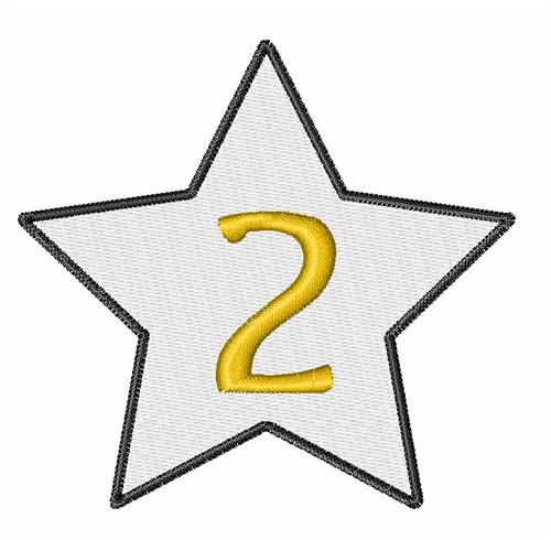 Star Number 2 Machine Embroidery Design