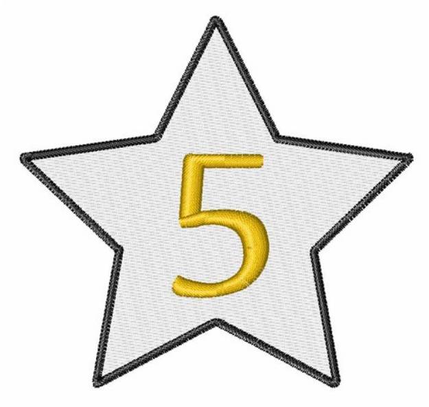 Picture of Star Number 5 Machine Embroidery Design