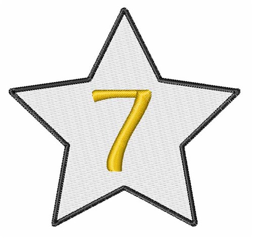 Star Number 7 Machine Embroidery Design