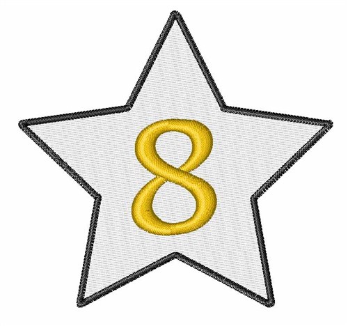 Star Number 8 Machine Embroidery Design
