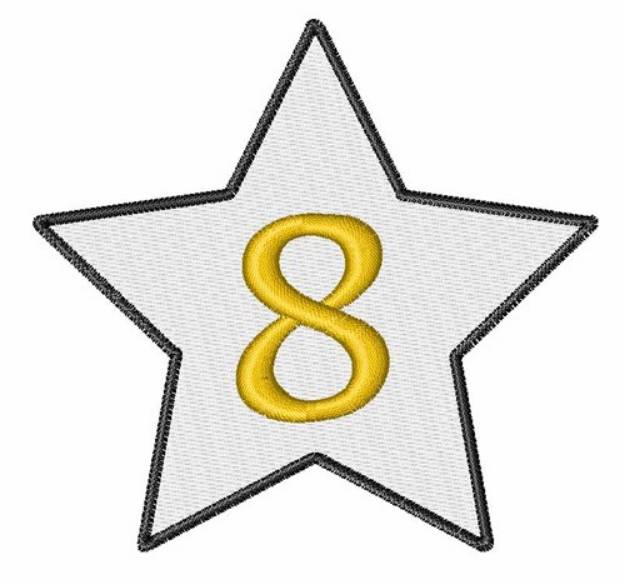 Picture of Star Number 8 Machine Embroidery Design