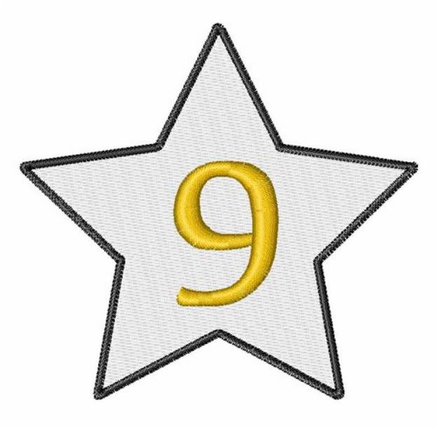 Picture of Star Number 9 Machine Embroidery Design