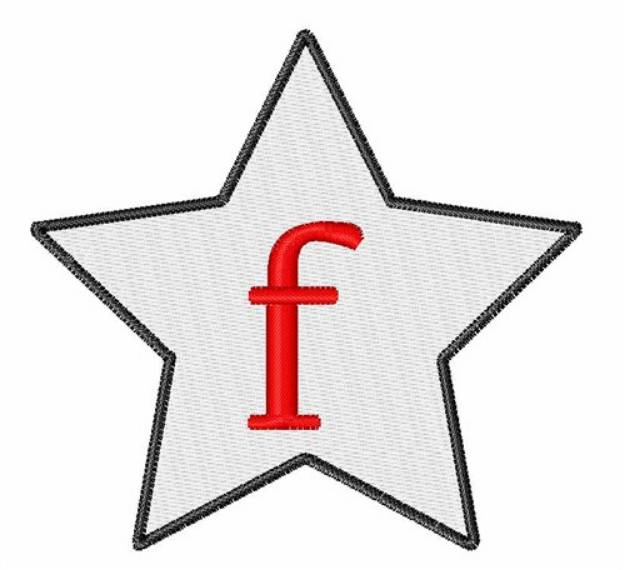 Picture of Star font Lowercase f Machine Embroidery Design