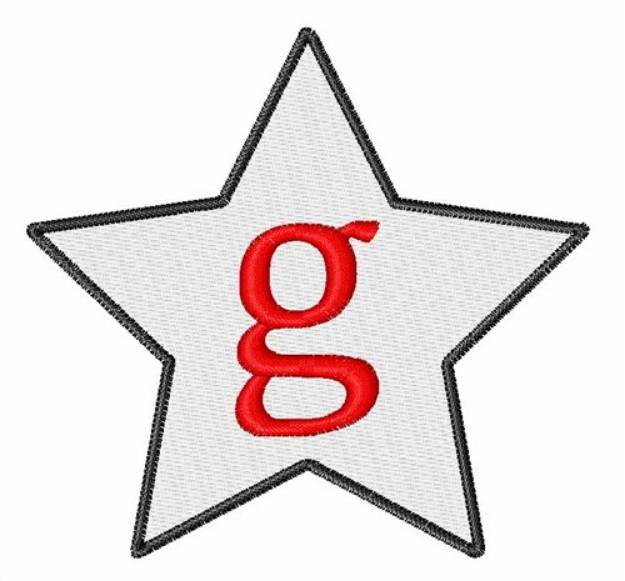 Picture of Star Font Lowercase g Machine Embroidery Design