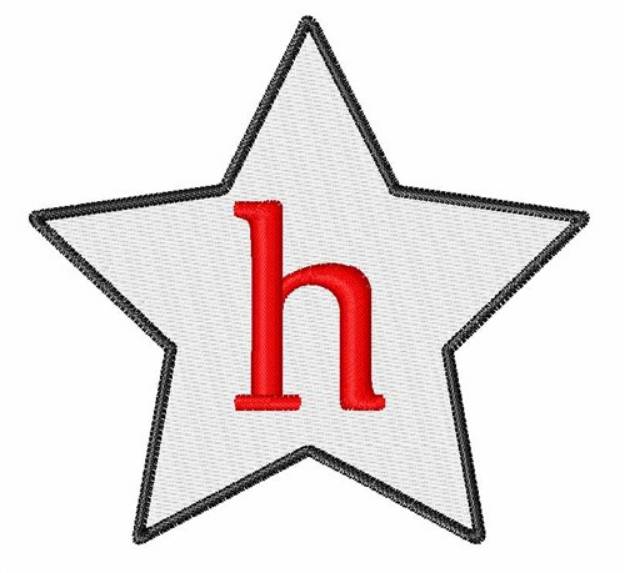 Picture of Star Font Lowercase h Machine Embroidery Design