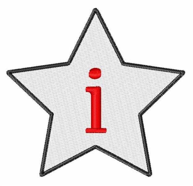 Picture of Star Font Lowercase i Machine Embroidery Design
