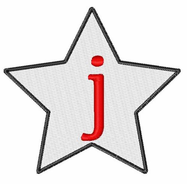 Picture of Star Font Lowercase j Machine Embroidery Design