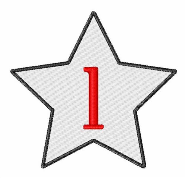 Picture of Star Font Lowercase l Machine Embroidery Design