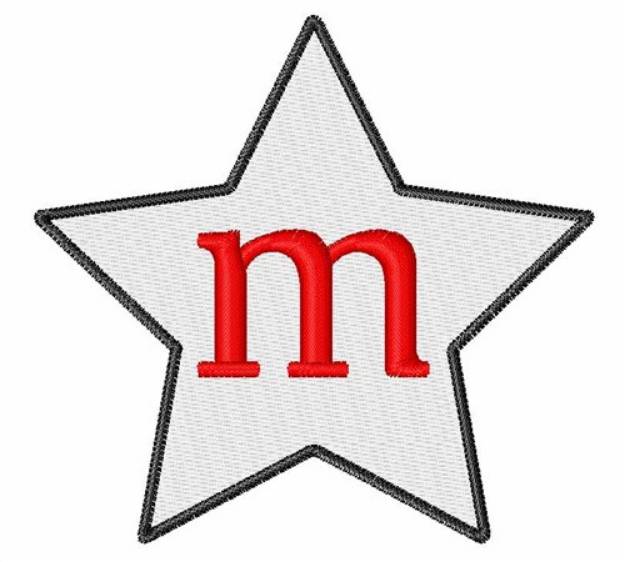Picture of Star Font Lowercase m Machine Embroidery Design