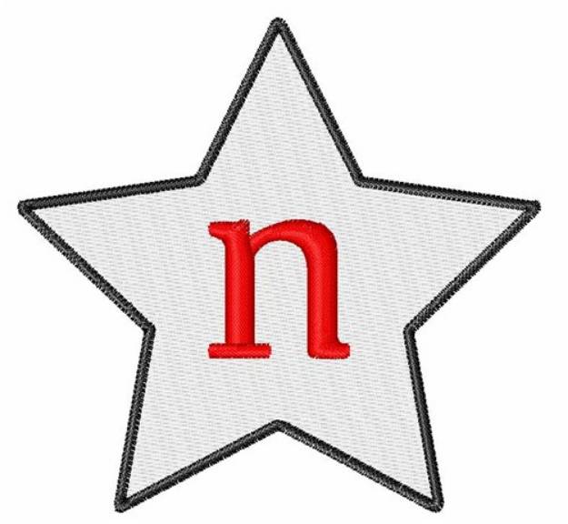 Picture of Star Font Lowercase n Machine Embroidery Design