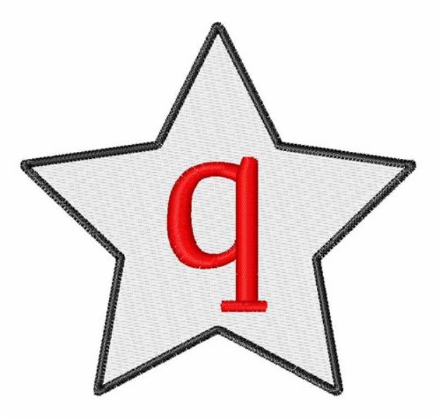 Picture of Star Font Lowercase q Machine Embroidery Design