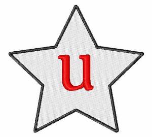 Picture of Star Font Lowercase u Machine Embroidery Design