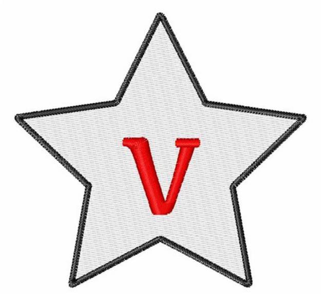 Picture of Star Font Lowercase v Machine Embroidery Design