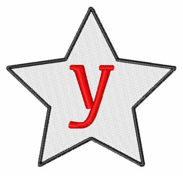 Picture of Star Font Lowercase y Machine Embroidery Design