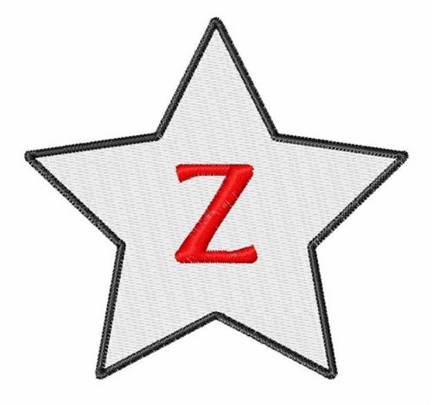 Picture of Star Font Lowercase z Machine Embroidery Design