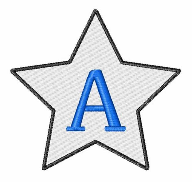 Picture of Star Font Uppercase A Machine Embroidery Design
