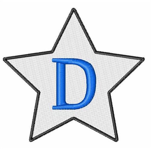 Star Font Uppercase D Machine Embroidery Design