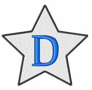 Picture of Star Font Uppercase D Machine Embroidery Design