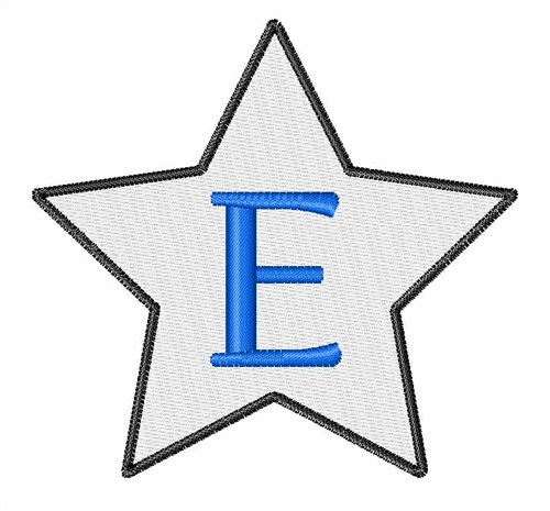 Star Font Uppercase E Machine Embroidery Design