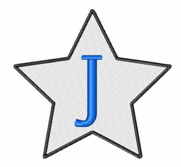 Picture of Star Font Uppercase J Machine Embroidery Design