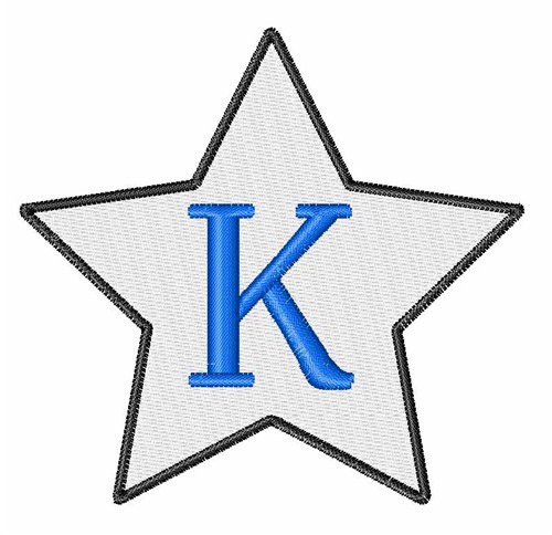 Star Font Uppercase K Machine Embroidery Design