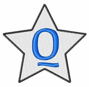 Picture of Star Font Uppercase Q Machine Embroidery Design