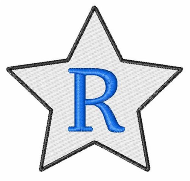 Picture of Star Font Uppercase R Machine Embroidery Design