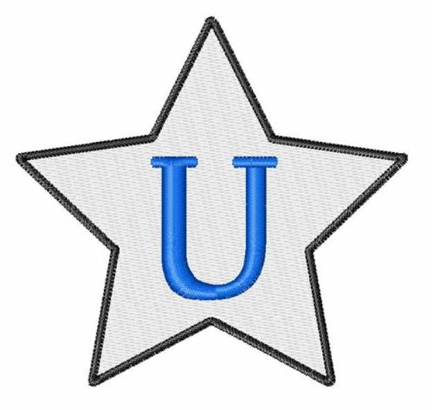 Picture of Star Font Uppercase U Machine Embroidery Design