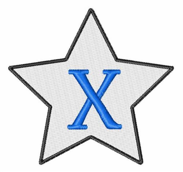 Picture of Star Font Uppercase X Machine Embroidery Design