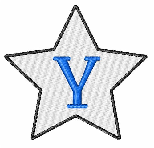 Star Font Uppercase Y Machine Embroidery Design