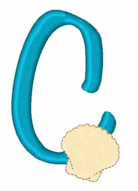 Picture of Seashell Font Lowercase c Machine Embroidery Design