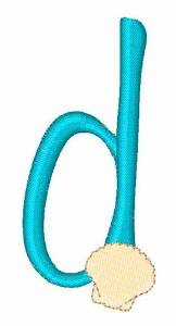 Picture of Seashell Font Lowercase d Machine Embroidery Design