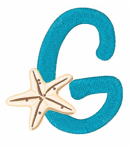 Seashell Font Uppercase G Machine Embroidery Design