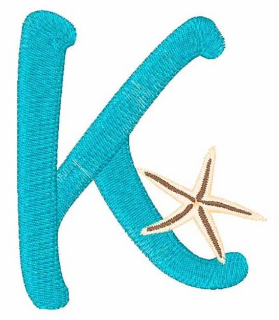 Picture of Seashell Font Uppercase K Machine Embroidery Design