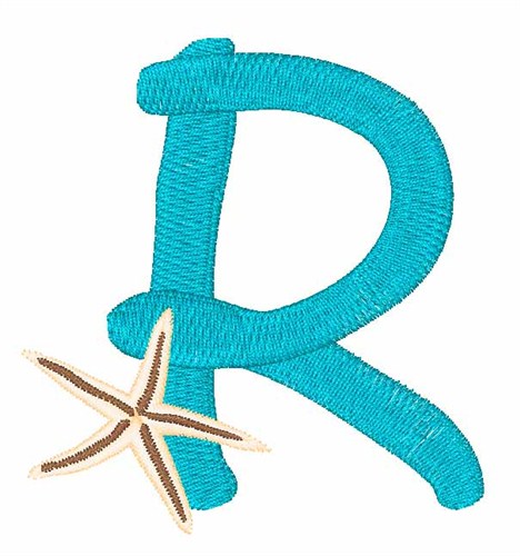 Seashell Font Uppercase R Machine Embroidery Design