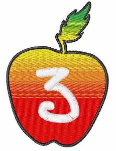 Picture of Apple Number 3 Machine Embroidery Design