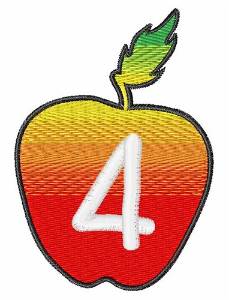 Picture of Apple Number 4 Machine Embroidery Design